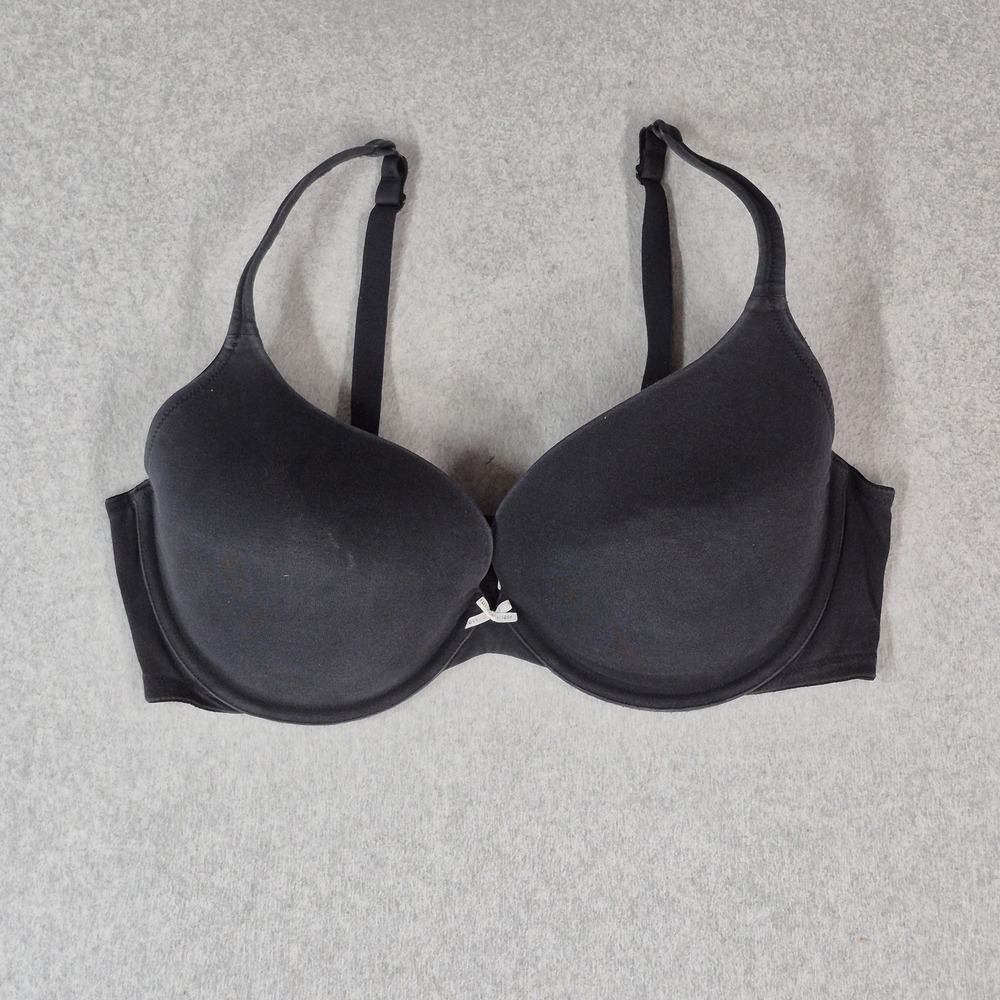 Cacique Women Bra 42F Black Boost Plunge Push Up Underwired